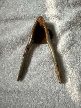 Antique Early Primitive Cast Steel Hand Nutcracker Nut Cracker Brand Harper